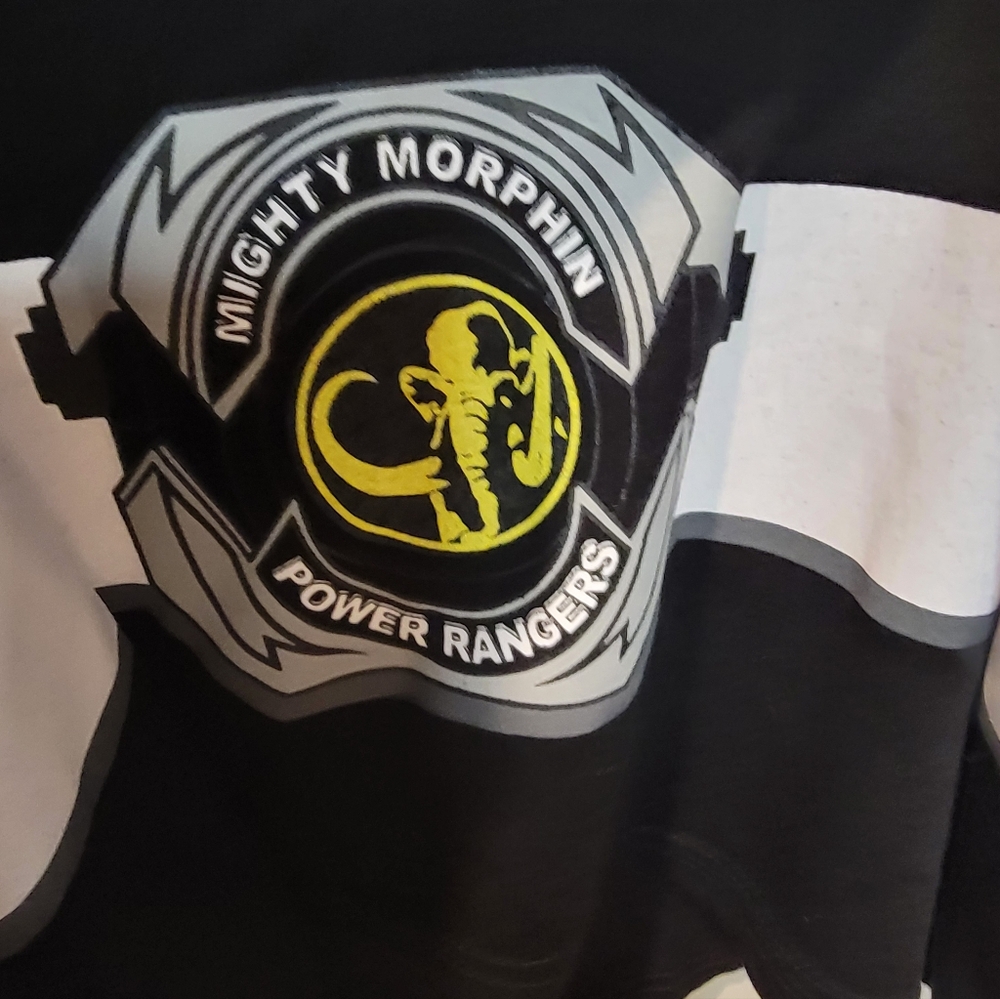 Black Mighty Morphin Power Ranger Long Sleeve Shirt Size 2XL - Picture 2 of 7